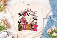 Halloween Nurse Ghost PNG Shirt Design Product Image 2