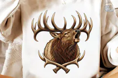 Elk Bugling Antlers PNG Sublimation Desi Product Image 4