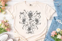 Dancing Pumpkin Skeleton PNG Shirt Desig Product Image 1