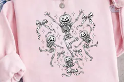 Dancing Pumpkin Skeleton PNG Shirt Desig Product Image 2