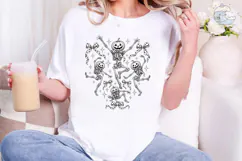 Dancing Pumpkin Skeleton PNG Shirt Desig Product Image 4