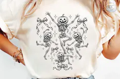 Dancing Pumpkin Skeleton PNG Shirt Desig Product Image 6