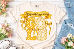 In September We Wear Gold PNG Tee Product Image 1