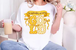 In September We Wear Gold PNG Tee Product Image 4