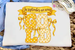 In September We Wear Gold PNG Tee Product Image 5