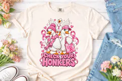 Check Your Honkers Breast Cancer PNG Tee Product Image 2
