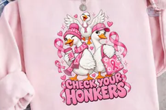 Check Your Honkers Breast Cancer PNG Tee Product Image 3