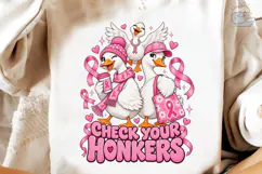 Check Your Honkers Breast Cancer PNG Tee Product Image 4