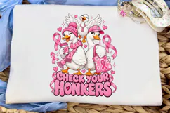 Check Your Honkers Breast Cancer PNG Tee Product Image 5