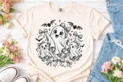 Cute Ghost Bows Halloween PNG Shirt Product Image 2