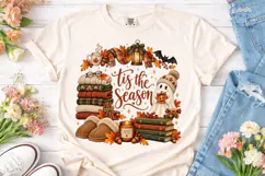 Tis The Season Fall Halloween PNG Tee Product Image 2
