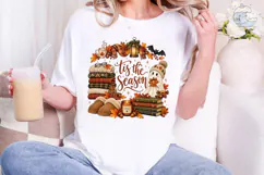 Tis The Season Fall Halloween PNG Tee Product Image 5