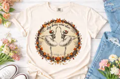 Dry Bones Ballerina Skeleton PNG Shirt Product Image 2