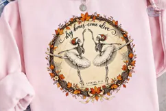 Dry Bones Ballerina Skeleton PNG Shirt Product Image 3