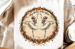 Dry Bones Ballerina Skeleton PNG Shirt Product Image 4