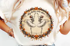 Dry Bones Ballerina Skeleton PNG Shirt Product Image 6