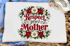 Respect Your Mother Floral PNG Shirt Product Image 5