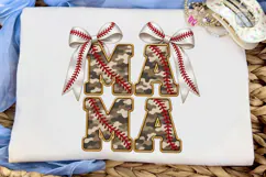 Baseball Mama Camo Bow PNG Sublimation Product Image 5