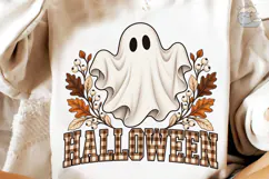 Halloween Ghost Fall Leaves PNG Shirt Product Image 3