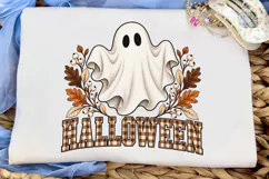 Halloween Ghost Fall Leaves PNG Shirt Product Image 5