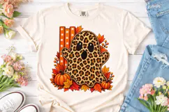 Leopard Ghost Fall Halloween PNG Shirt Product Image 2