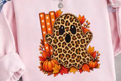Leopard Ghost Fall Halloween PNG Shirt Product Image 3