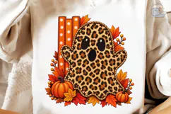 Leopard Ghost Fall Halloween PNG Shirt Product Image 4