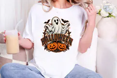 Halloween Ghost Pumpkin PNG Shirt Design Product Image 1