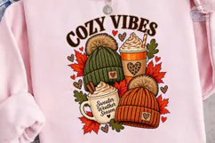 Cozy Vibes Fall Sweater Weather PNG Tee Product Image 3