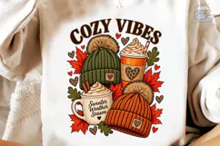 Cozy Vibes Fall Sweater Weather PNG Tee Product Image 4