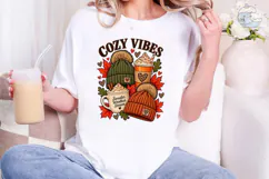 Cozy Vibes Fall Sweater Weather PNG Tee Product Image 1