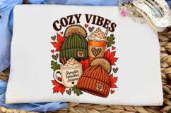 Cozy Vibes Fall Sweater Weather PNG Tee Product Image 5