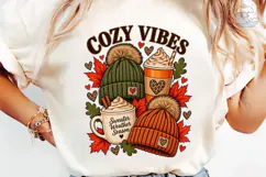 Cozy Vibes Fall Sweater Weather PNG Tee Product Image 6