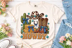 Howdy Western Cowboy Boots PNG Tee Product Image 2
