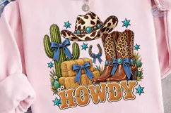 Howdy Western Cowboy Boots PNG Tee Product Image 3