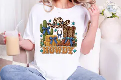 Howdy Western Cowboy Boots PNG Tee Product Image 4