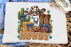 Howdy Western Cowboy Boots PNG Tee Product Image 5