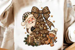 Leopard Santa Christmas Tree PNG Shirt Product Image 4