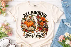 All Booked For Fall PNG Shirt Design Product Image 2