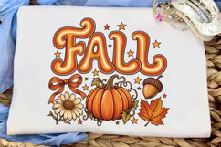 Retro Fall Pumpkin PNG Shirt Design Product Image 5