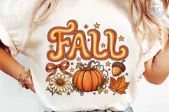 Retro Fall Pumpkin PNG Shirt Design Product Image 6