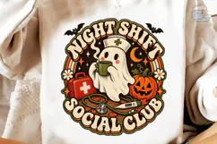 Night Shift Nurse Ghost Halloween PNG Te Product Image 4