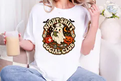 Night Shift Nurse Ghost Halloween PNG Te Product Image 1