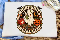Night Shift Nurse Ghost Halloween PNG Te Product Image 5