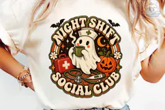 Night Shift Nurse Ghost Halloween PNG Te Product Image 6