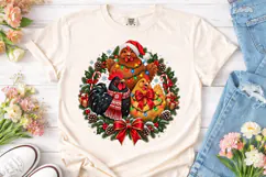 Christmas Chickens Wreath PNG Shirt Product Image 2