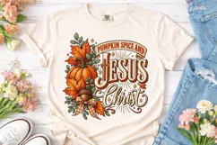 Pumpkin Spice Jesus Christ Fall PNG Tee Product Image 2