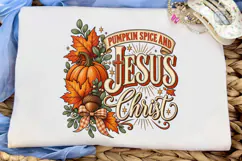 Pumpkin Spice Jesus Christ Fall PNG Tee Product Image 5