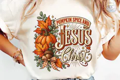 Pumpkin Spice Jesus Christ Fall PNG Tee Product Image 6