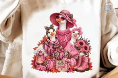 Hello Pink Duck Fall PNG Shirt Design Product Image 4